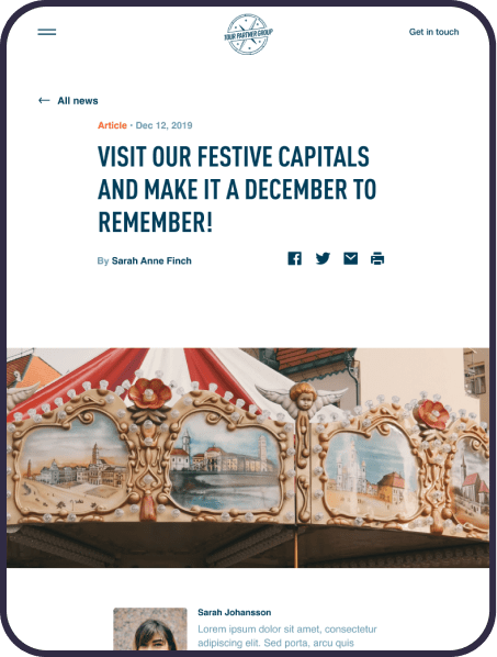 Tour Partner Group — Four European travel companies merged overnight – the website’s job was to make 300 B2B experts feel like one brand, starting with the photography. — UareUx