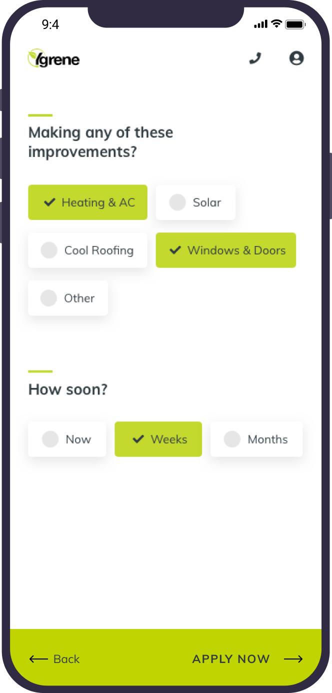 YGrene — Brand identity, a prequalification app, and a homeowner portal for a clean-energy financing company – the illustrations made it look simple; the flows made it be. — UareUx