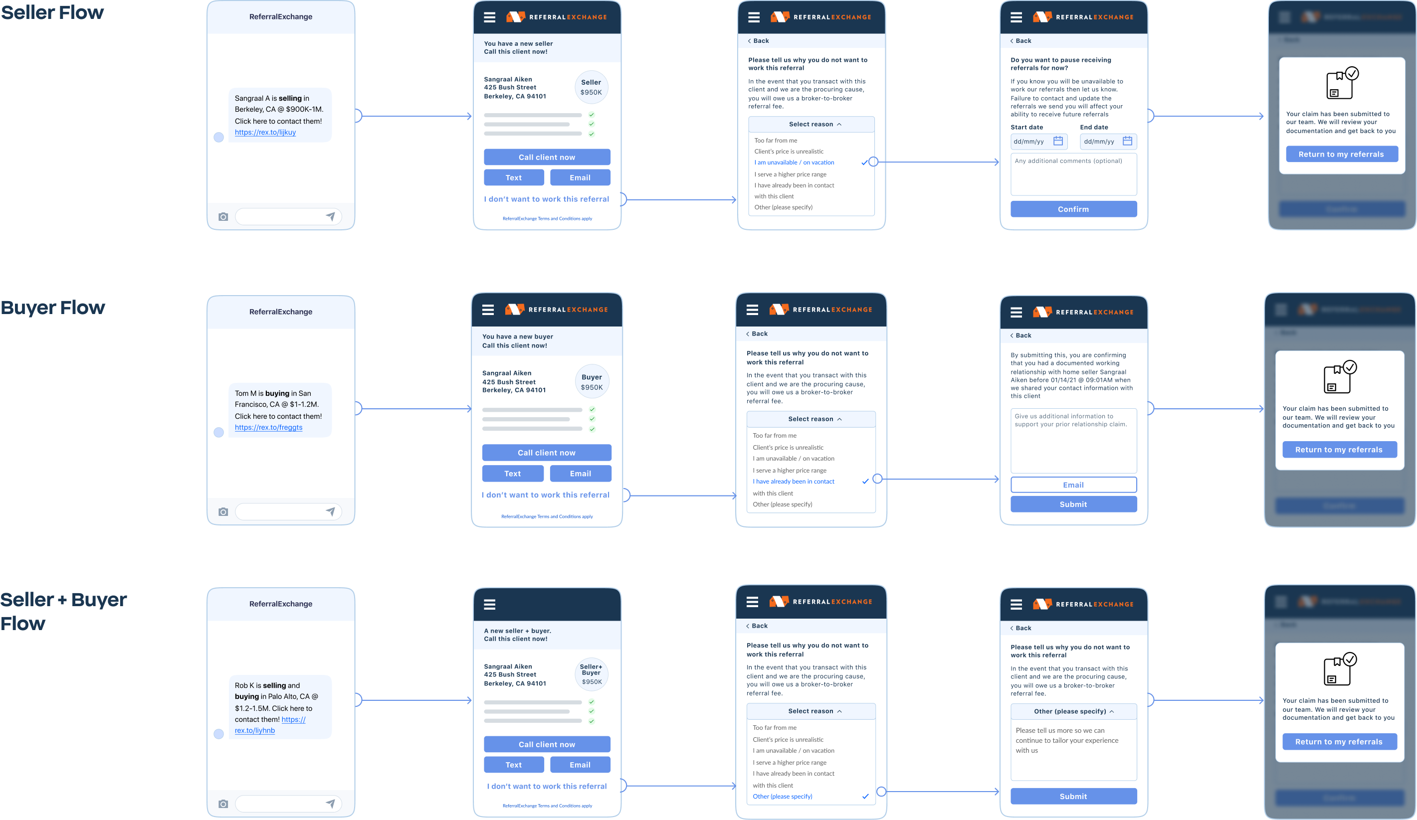 Referral Exchange — A mobile-first landing page for a realtor-matching service – the client brought wireframes; the work was making the page convert, starting with the phone number. — UareUx